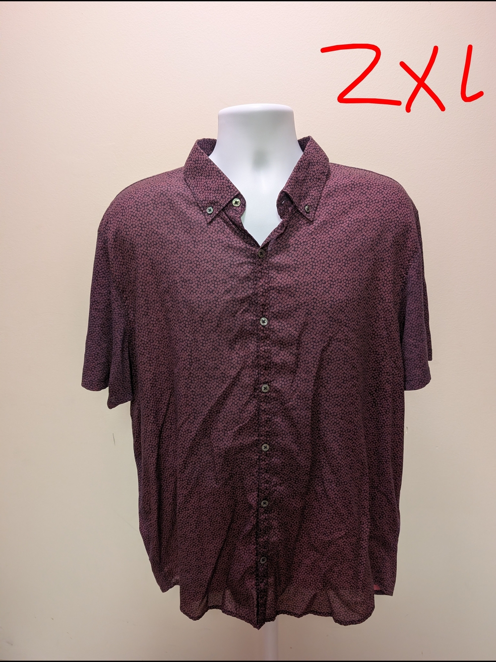 Zachary Prell Maroon Short-Sleeve Button-Down Shirt